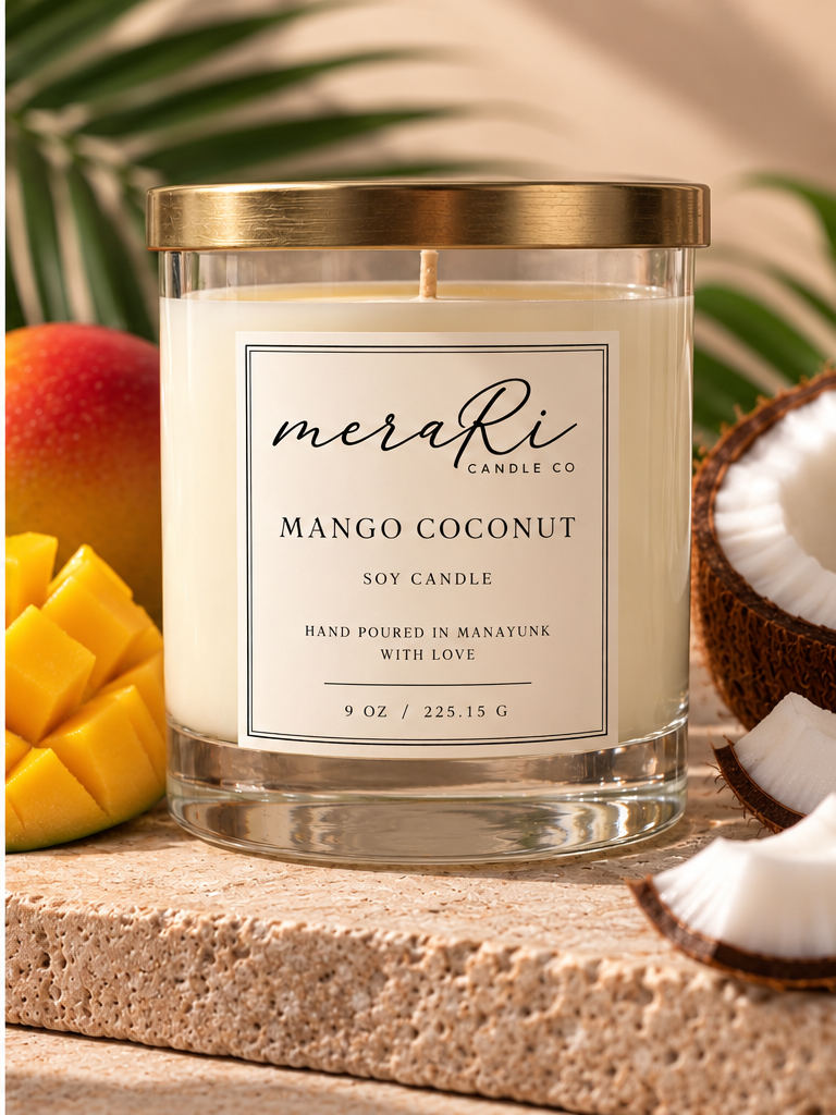 Mango Coconut soy candle favor