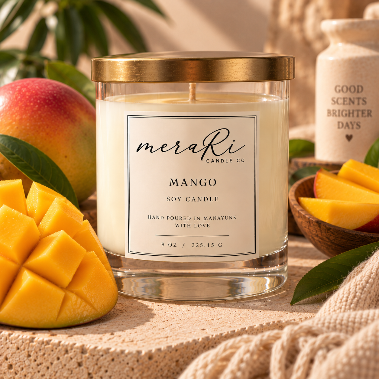 Mango soy wax candle