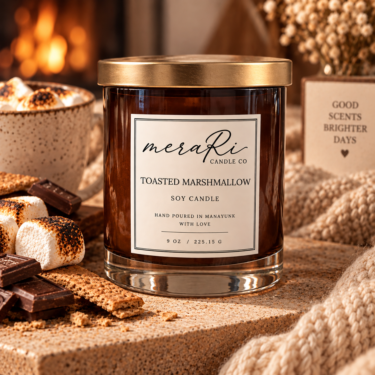 Toasted Marshmallow fall soy candle